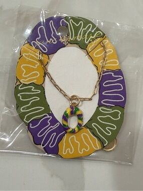 Jane Marie king cake Gold Charm Pendant Necklace - Women/little girl Jewelry
